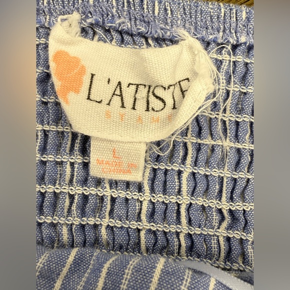 L’atiste Blue and white stripe Jumpsuit - Picture 6 of 8